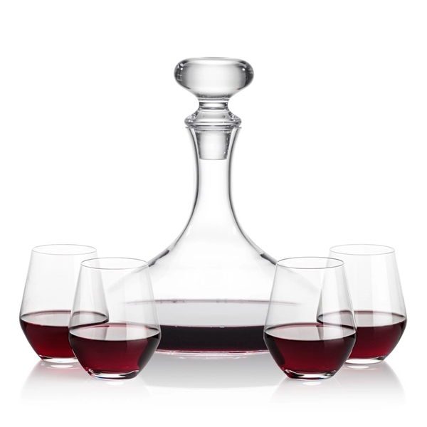 Stratford Decanter and Wine Glasses. Handsome curved design perfect for decanting... from ASI 84592 St Regis Group