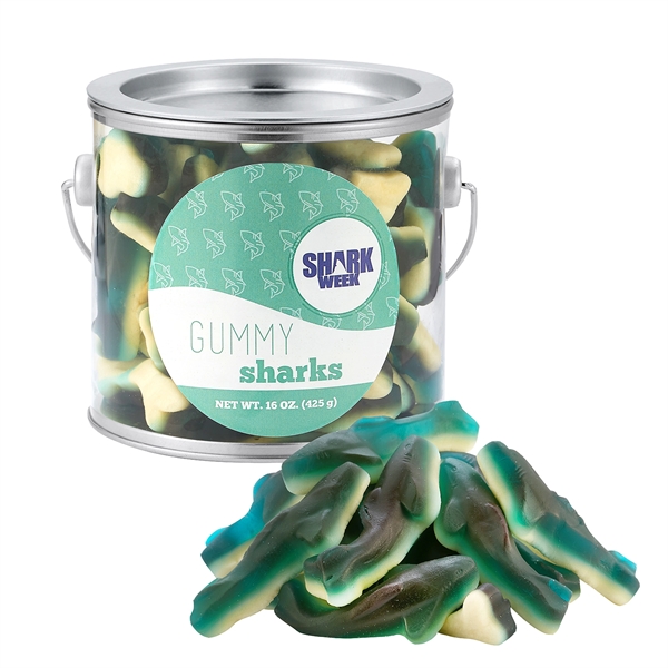 Summer candy pail with gummy sharks (15 oz.).... from ASI 71685 Midnite Snax®