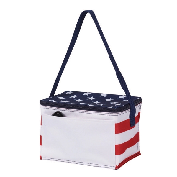 Poly 6 can sars & stripes cooler bag.... from ASI 31517 Admart Products / Admart Line