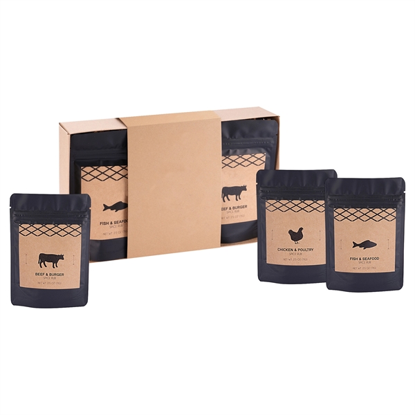 BBQ Basics spice rub gift box; includes chicken & poultry rub... from ASI 71685 Midnite Snax®