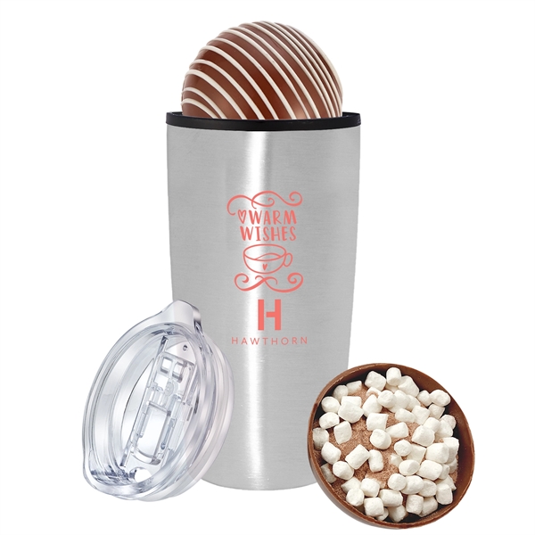 This 20 oz. Stainless Steel Custom Tumbler with Plastic Liner keeps... from ASI 71685 Midnite Snax® / Promo Revolution