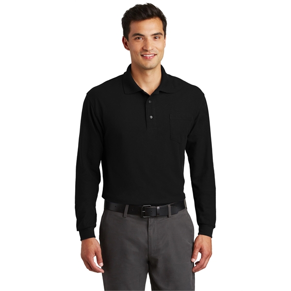 Port Authority Long Sleeve Silk Touch Polo with Pocket.... from ASI 84863 SanMar
