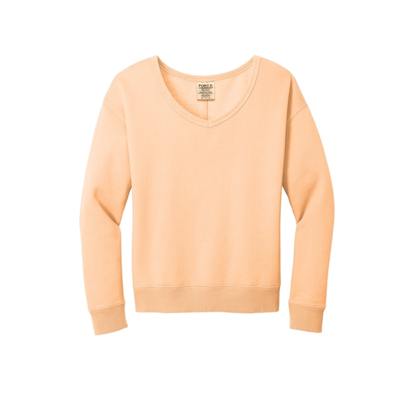 Port & Company Ladies Beach Wash Garment-Dyed V-Neck Swea...... from ASI 84863 SanMar