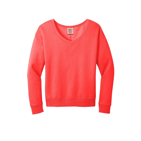 Port & Company Ladies Beach Wash Garment-Dyed V-Neck Swea...... from ASI 84863 SanMar