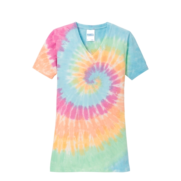 Port & Company Ladies Tie-Dye V-Neck Tee.... from ASI 84863 SanMar