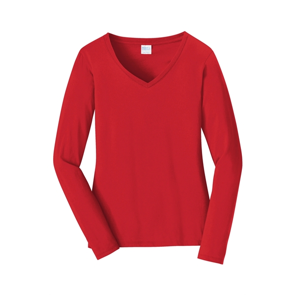 Port & Company Ladies Long Sleeve Fan Favorite V-Neck Tee.... from ASI 84863 SanMar