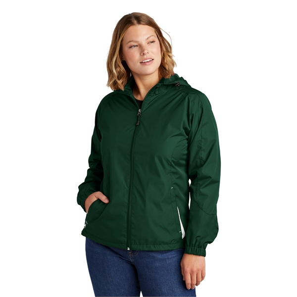 Sport-Tek Ladies Colorblock Hooded Raglan Jacket.... from ASI 84863 SanMar