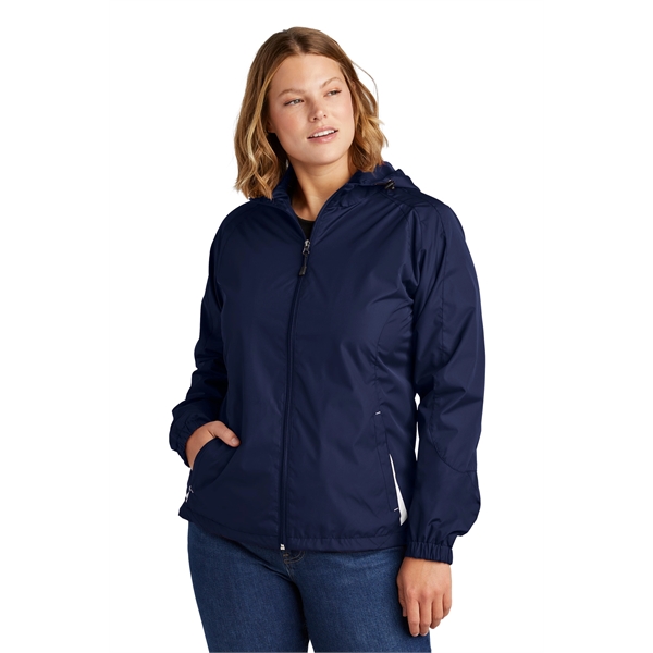Sport-Tek Ladies Colorblock Hooded Raglan Jacket.... from ASI 84863 SanMar