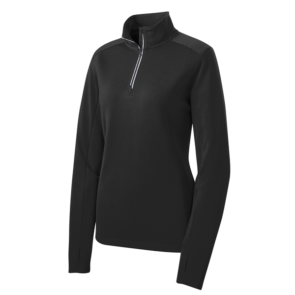 Sport-Tek Ladies Sport-Wick Textured 1/4-Zip Pullover.... from ASI 84863 SanMar