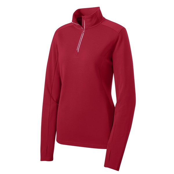 Sport-Tek Ladies Sport-Wick Textured 1/4-Zip Pullover.... from ASI 84863 SanMar