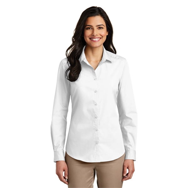 Port Authority Ladies Long Sleeve Carefree Poplin Shirt.... from ASI 84863 SanMar