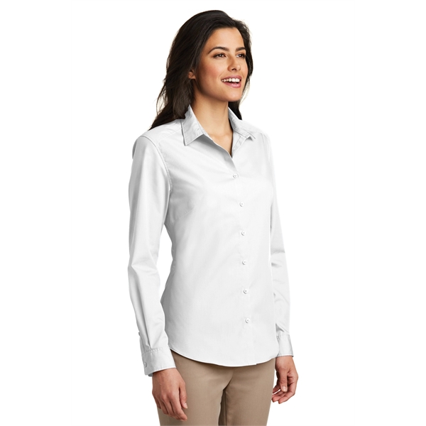 Port Authority Ladies Long Sleeve Carefree Poplin Shirt.... from ASI 84863 SanMar