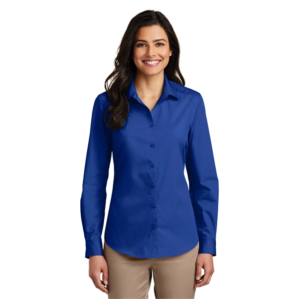 Port Authority Ladies Long Sleeve Carefree Poplin Shirt.... from ASI 84863 SanMar