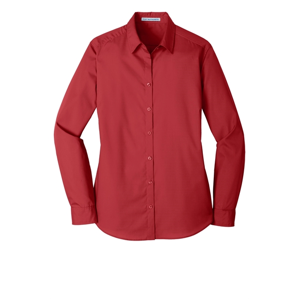 Port Authority Ladies Long Sleeve Carefree Poplin Shirt.... from ASI 84863 SanMar