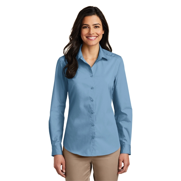 Port Authority Ladies Long Sleeve Carefree Poplin Shirt.... from ASI 84863 SanMar