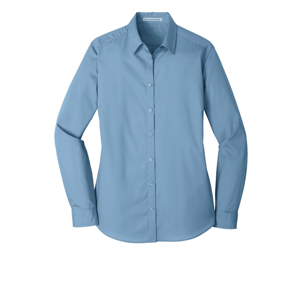 Port Authority Ladies Long Sleeve Carefree Poplin Shirt.... from ASI 84863 SanMar
