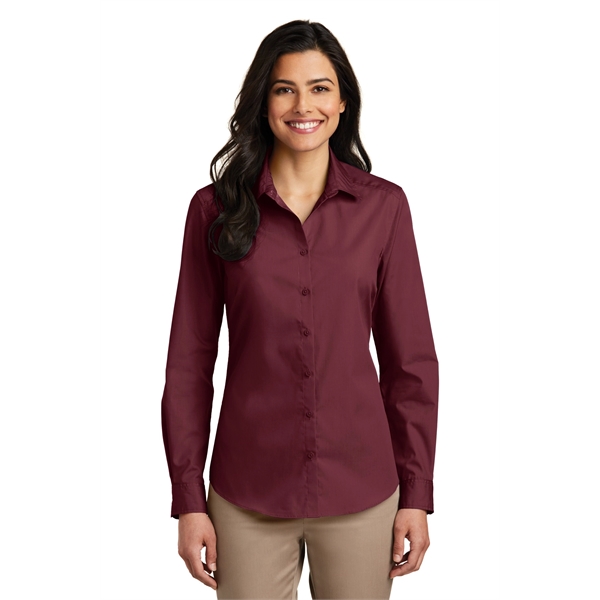 Port Authority Ladies Long Sleeve Carefree Poplin Shirt.... from ASI 84863 SanMar