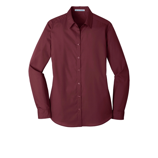 Port Authority Ladies Long Sleeve Carefree Poplin Shirt.... from ASI 84863 SanMar