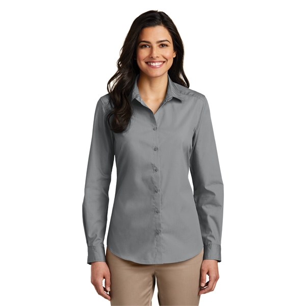 Port Authority Ladies Long Sleeve Carefree Poplin Shirt.... from ASI 84863 SanMar