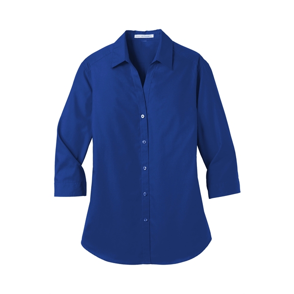 Port Authority Ladies 3/4-Sleeve Carefree Poplin Shirt.... from ASI 84863 SanMar