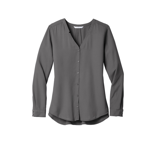 Port Authority Ladies Long Sleeve Button-Front Blouse.... from ASI 84863 SanMar