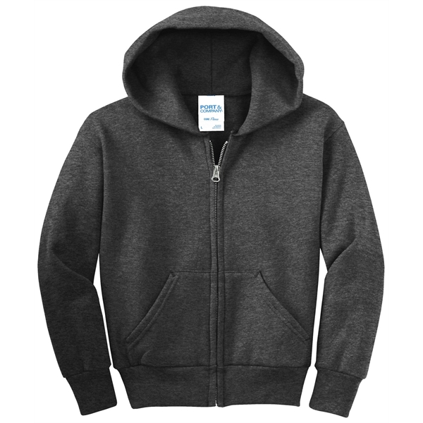 Port & Company - Youth Core Fleece Full-Zip Hooded Sweats...... from ASI 84863 SanMar