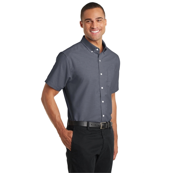 Port Authority Short Sleeve SuperPro Oxford Shirt.... from ASI 84863 SanMar