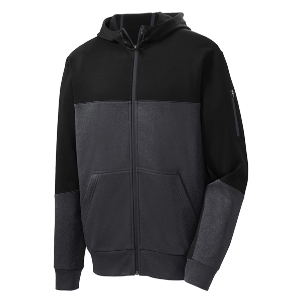 Sport-Tek Tech Fleece Colorblock Full-Zip Hooded Jacket.... from ASI 84863 SanMar