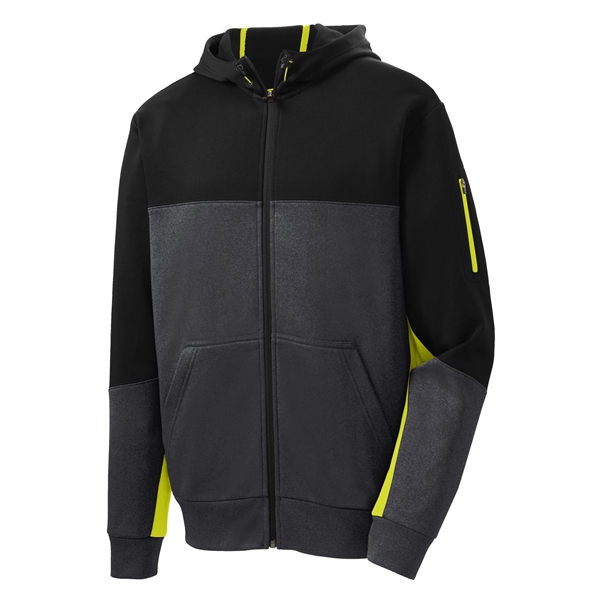 Sport-Tek Tech Fleece Colorblock Full-Zip Hooded Jacket.... from ASI 84863 SanMar