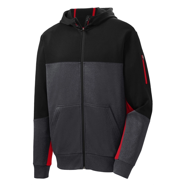 Sport-Tek Tech Fleece Colorblock Full-Zip Hooded Jacket.... from ASI 84863 SanMar