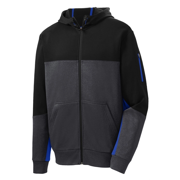 Sport-Tek Tech Fleece Colorblock Full-Zip Hooded Jacket.... from ASI 84863 SanMar