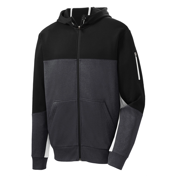 Sport-Tek Tech Fleece Colorblock Full-Zip Hooded Jacket.... from ASI 84863 SanMar