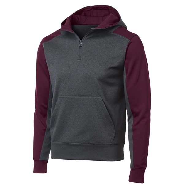 Sport-Tek Tech Fleece Colorblock 1/4-Zip Hooded Sweatshirt.... from ASI 84863 SanMar