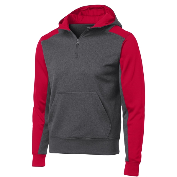 Sport-Tek Tech Fleece Colorblock 1/4-Zip Hooded Sweatshirt.... from ASI 84863 SanMar