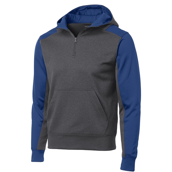 Sport-Tek Tech Fleece Colorblock 1/4-Zip Hooded Sweatshirt.... from ASI 84863 SanMar