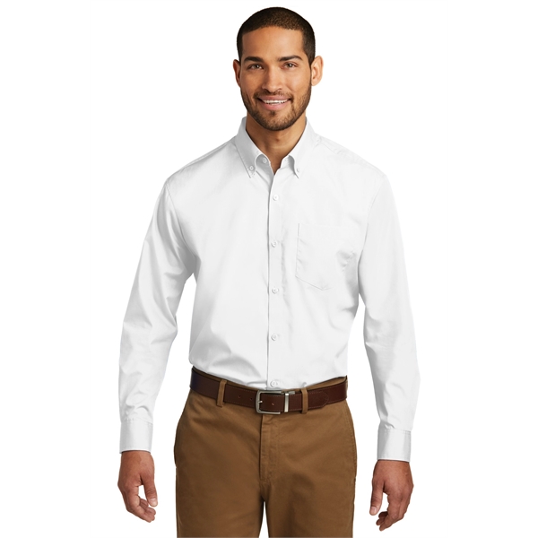 Port Authority Tall Long Sleeve Carefree Poplin Shirt.... from ASI 84863 SanMar