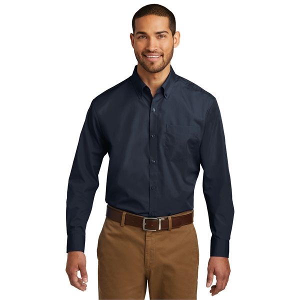Port Authority Long Sleeve Carefree Poplin Shirt.... from ASI 84863 SanMar