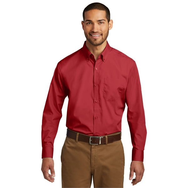 Port Authority Long Sleeve Carefree Poplin Shirt.... from ASI 84863 SanMar