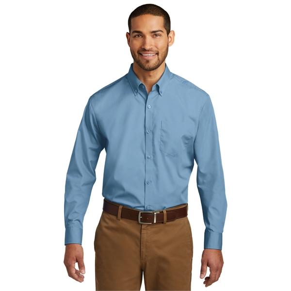 Port Authority Long Sleeve Carefree Poplin Shirt.... from ASI 84863 SanMar