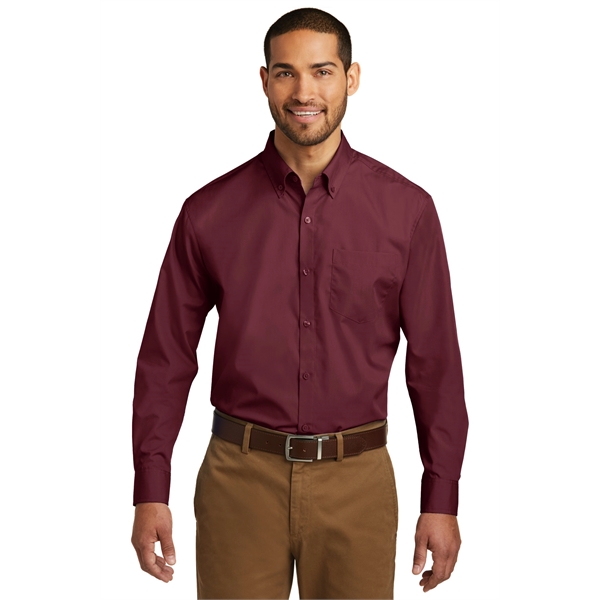 Port Authority Long Sleeve Carefree Poplin Shirt.... from ASI 84863 SanMar