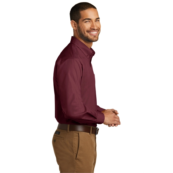 Port Authority Long Sleeve Carefree Poplin Shirt.... from ASI 84863 SanMar