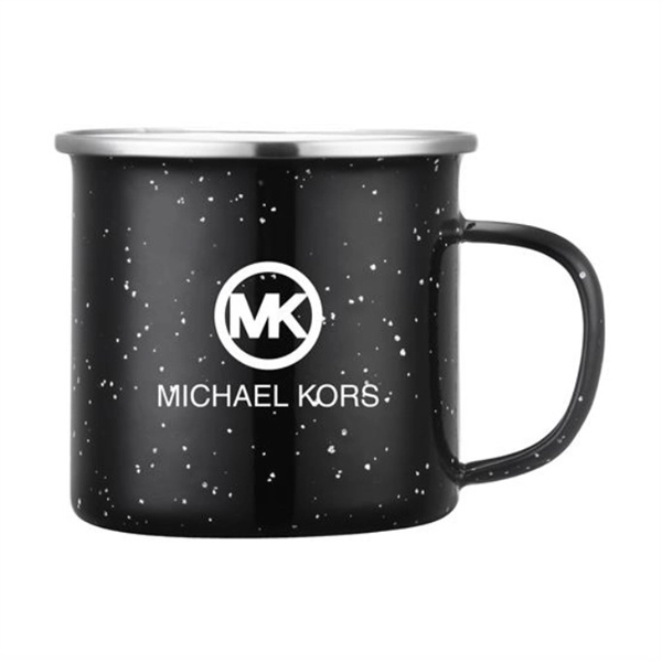 16 oz. enamel camping mug with a stainless steel rim and... from ASI 90807 Tekweld