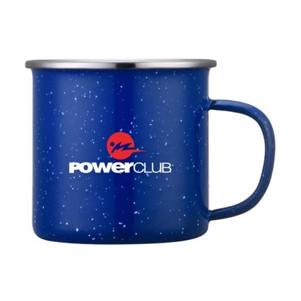 16 oz. enamel camping mug with a stainless steel rim and... from ASI 90807 Tekweld