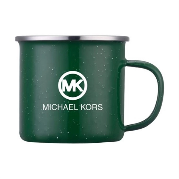 16 oz. enamel camping mug with a stainless steel rim and... from ASI 90807 Tekweld