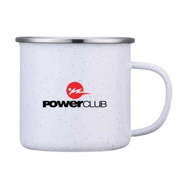 16 oz. enamel camping mug with a stainless steel rim and... from ASI 90807 Tekweld