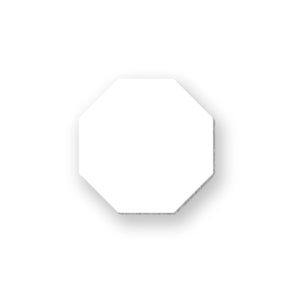 Octagon shaped chipboard button, 2".... from ASI 93520 Ventura Inc
