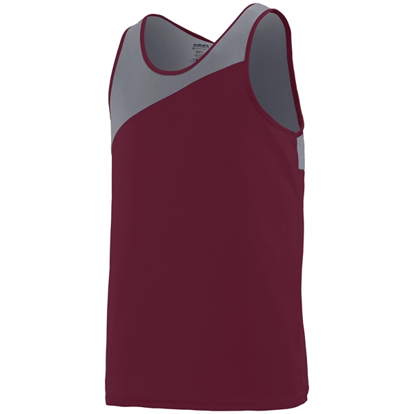 Adult jersey with moisture wicking, asymmetrical contrast color yoke, and double-needle... from ASI 37461 Augusta Sportswear