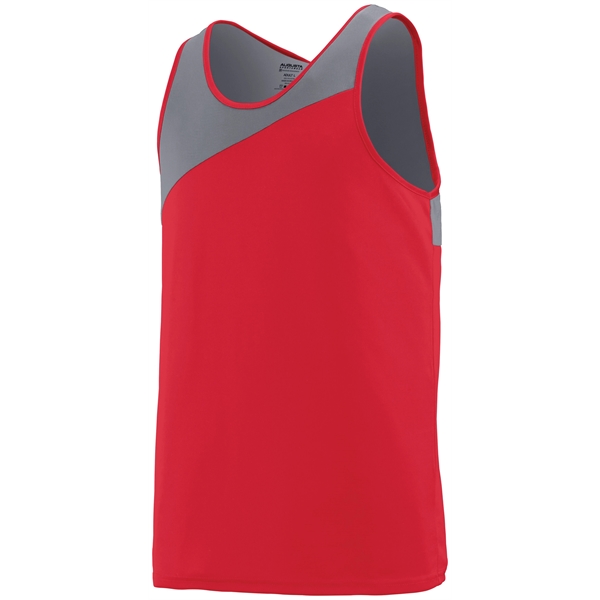 Adult jersey with moisture wicking, asymmetrical contrast color yoke, and double-needle... from ASI 37461 Augusta Sportswear