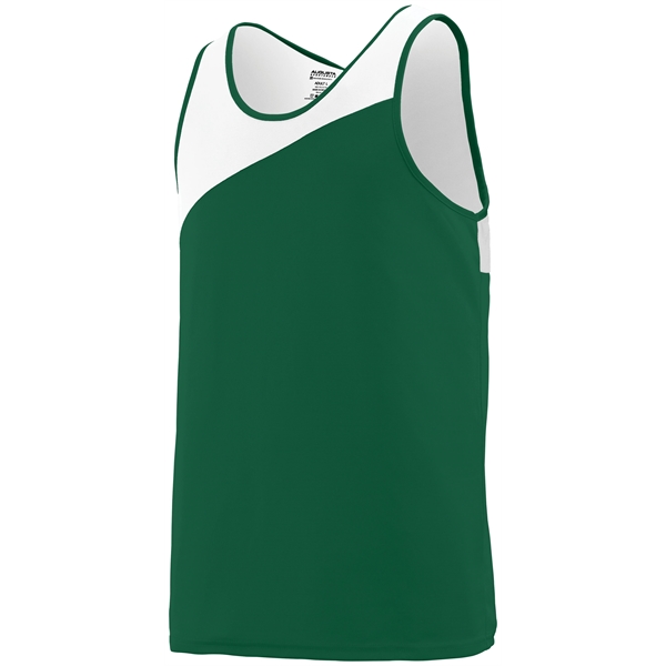 Adult jersey with moisture wicking, asymmetrical contrast color yoke, and double-needle... from ASI 37461 Augusta Sportswear