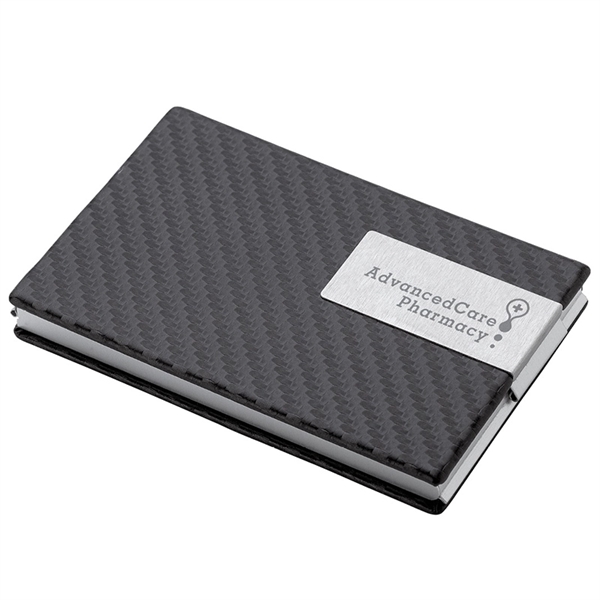 0.5" x 2.5" x 3.81" metal, carbon fiber and leatherette business... from ASI 67866 Logomark/Valumark